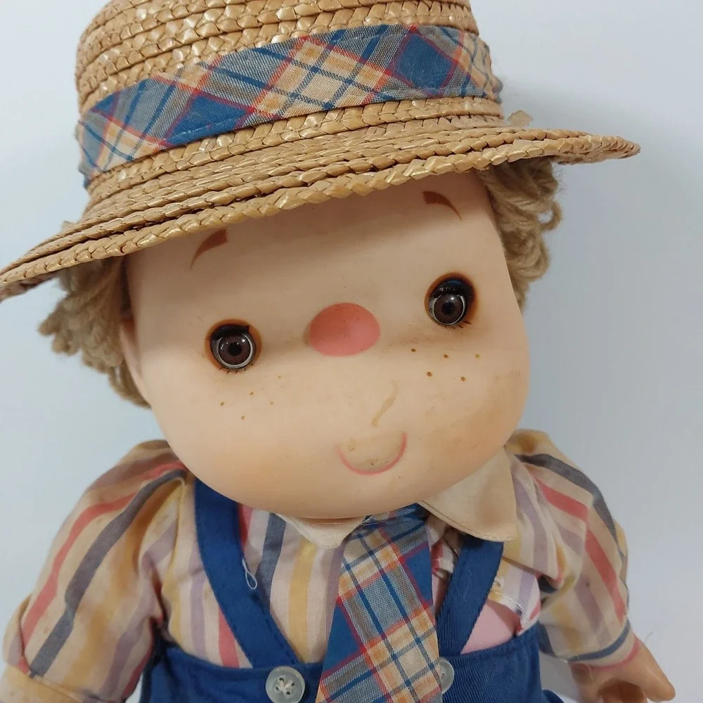 Vtg J.‎ Shin Ice Cream Doll 1980 Boy Rare Blue Overalls Hong Kong Brown Hair